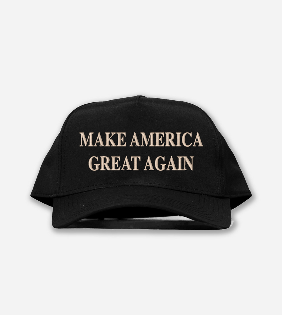 Make America Great Again Curved Brim Snapback (Off White Embroidered Logo)